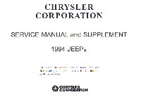 1994 Jeep Wrangler Owner's Manual