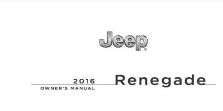 2016 Jeep Renegade Trailhawk Owner's Manual